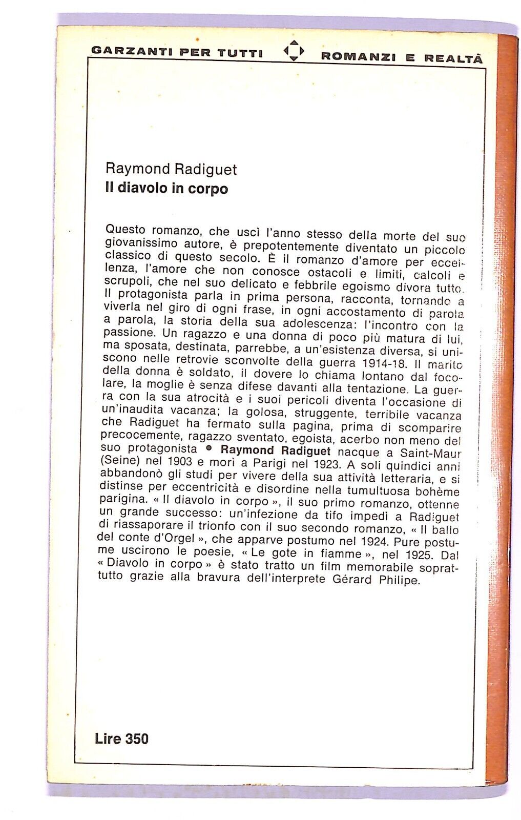 EBOND Il Diavolo In Corpo Raymond Radiguet Libro LI003550