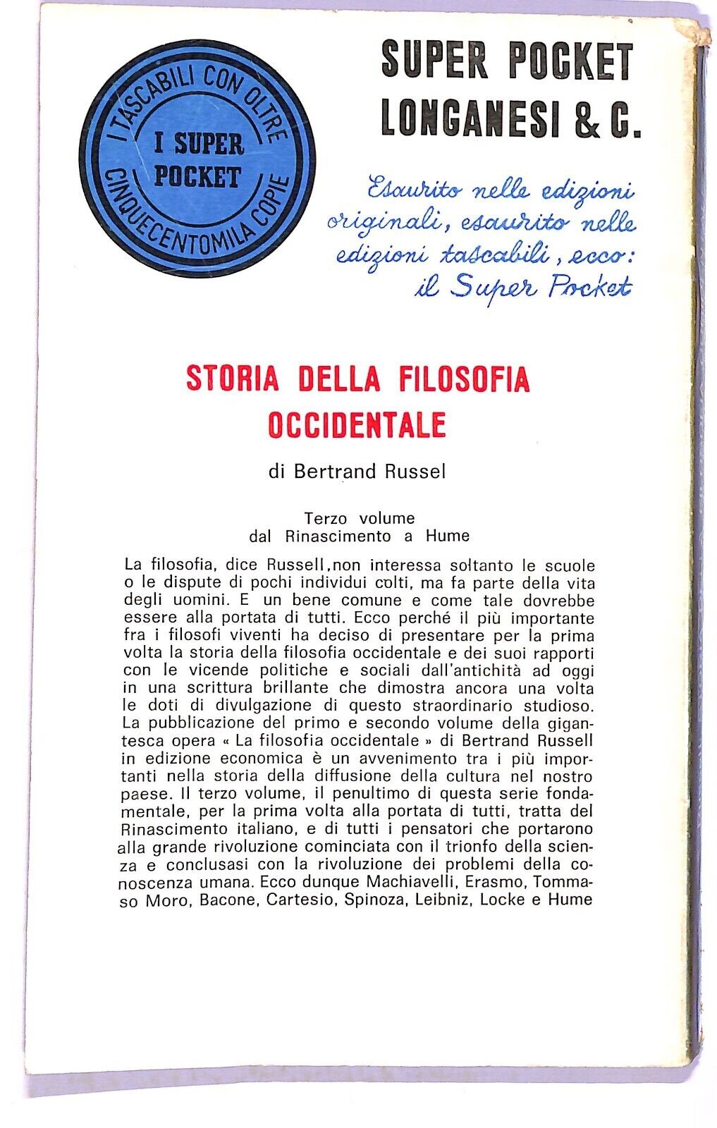 EBOND Storia Della Filosofia Occidentale - Terzo Volume Libro LI003559