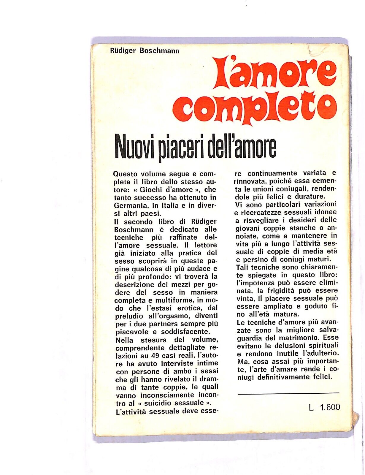 EBOND L'amore Completo Nuovi Piaceri Dell'amore Libro LI005002