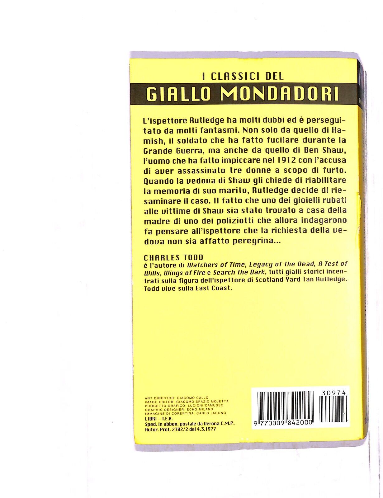 EBOND Giallo Mondadori I Dubbi Dell'ispettore Rutledge Libro LI005107