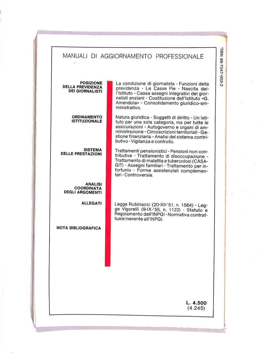 EBOND L'ordinamento Previdenziale Dei Giornalisti Libro LI006508