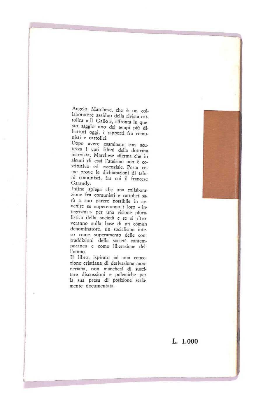 EBOND Marxisti e Cristiani Libro LI006765