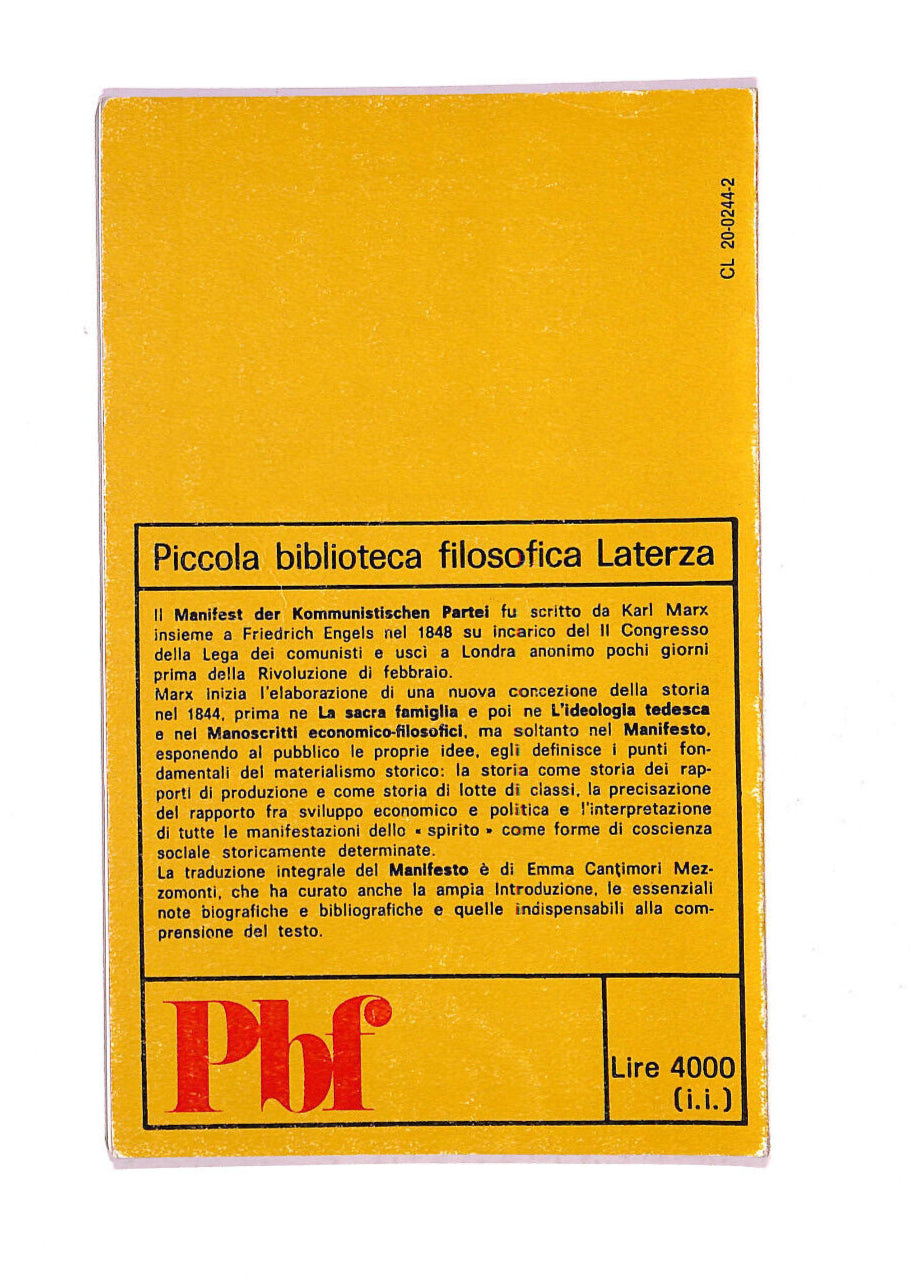 EBOND Marx-engels Manifesto Del Partito Comunista Libro LI006769