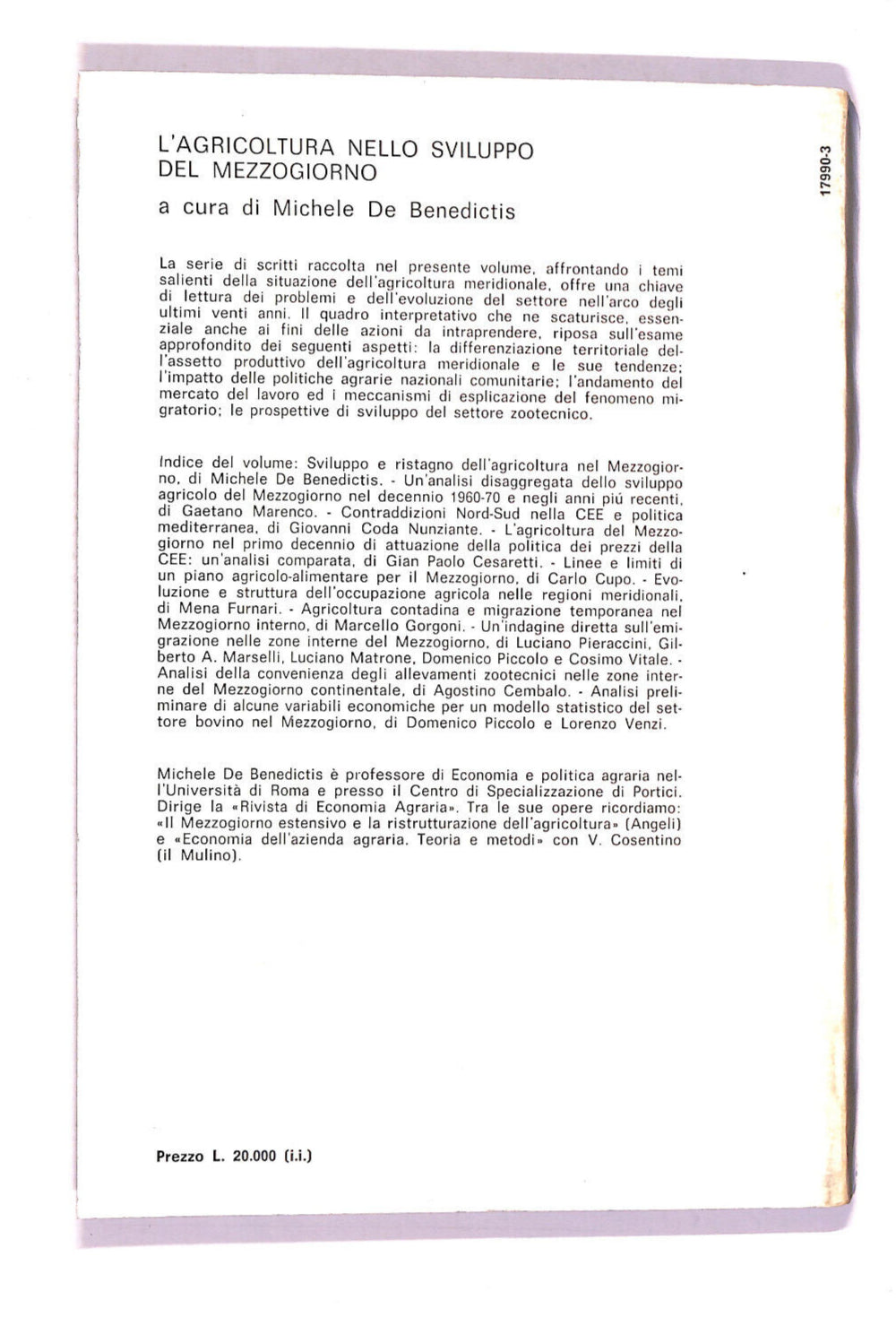 EBOND L'agricoltura Nello Sviluppo Del Mezzogiorno Libro LI006909