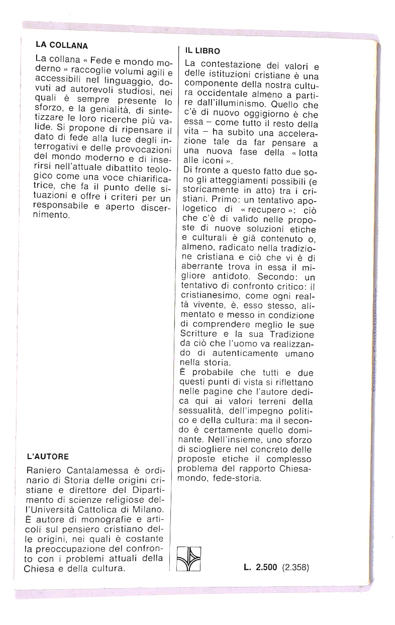 EBOND Cristianesimo e Valori Terreni Libro LI007605