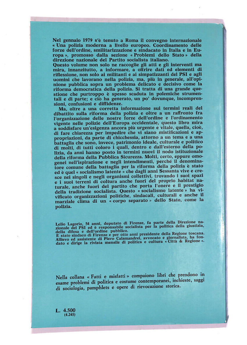 EBOND Polizia e Popolo Nella Lotta Politica In Italia e Europa Libro LI007653