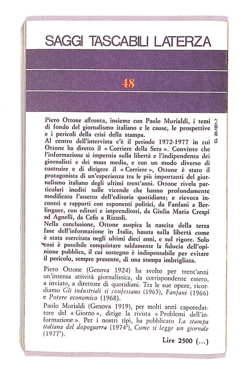 EBOND Intervista Sul Giornalismo Italiano Libro LI007966