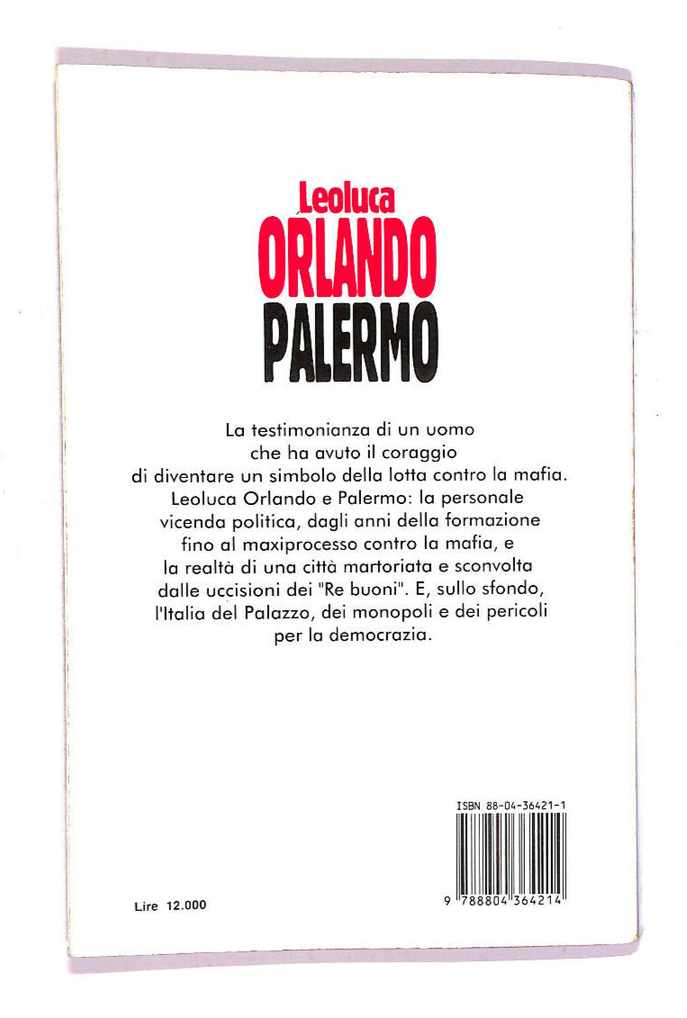 EBOND Leoluca Orlando Palermo Libro LI008608