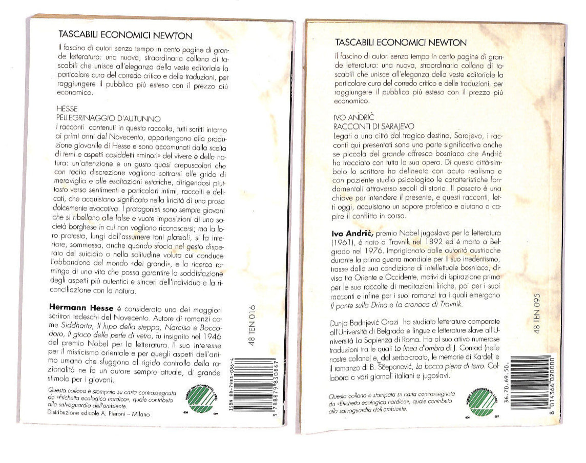 EBOND Lotto Pellegrinaggio D'autunno e Racconti Di Sarajevo Libro LI008816