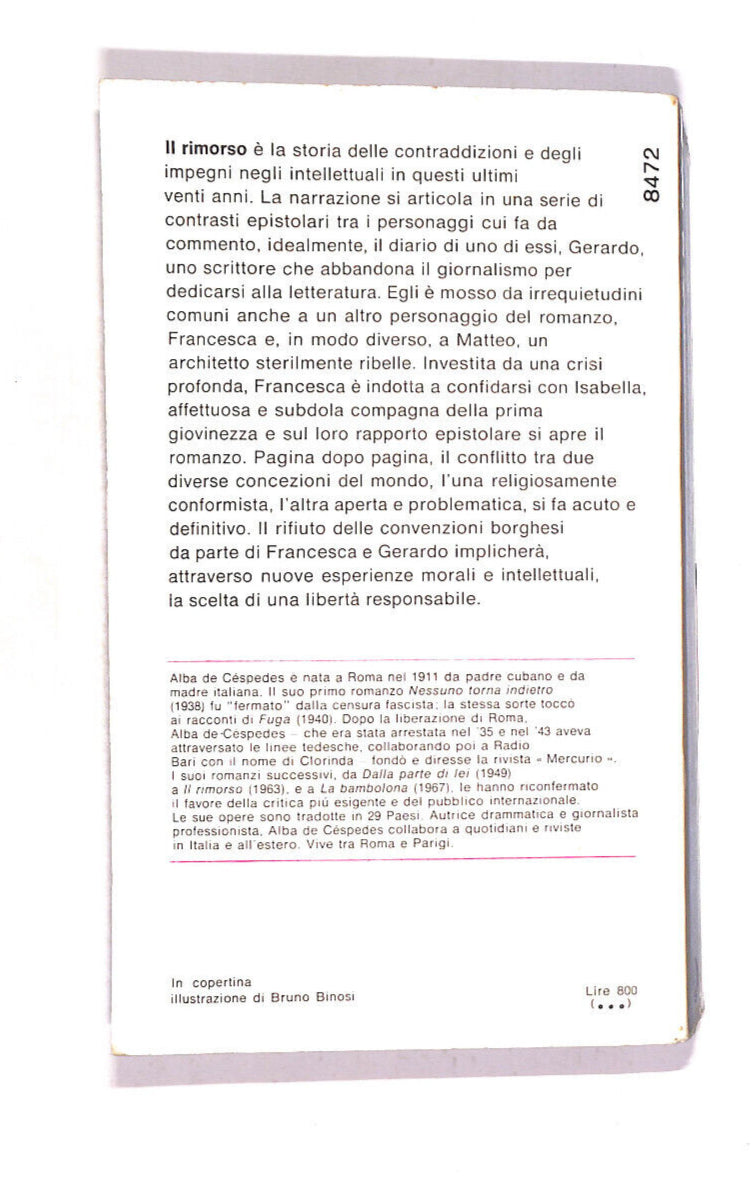 EBOND Il Rimorso Di Alba De Cespedes Libro LI009551