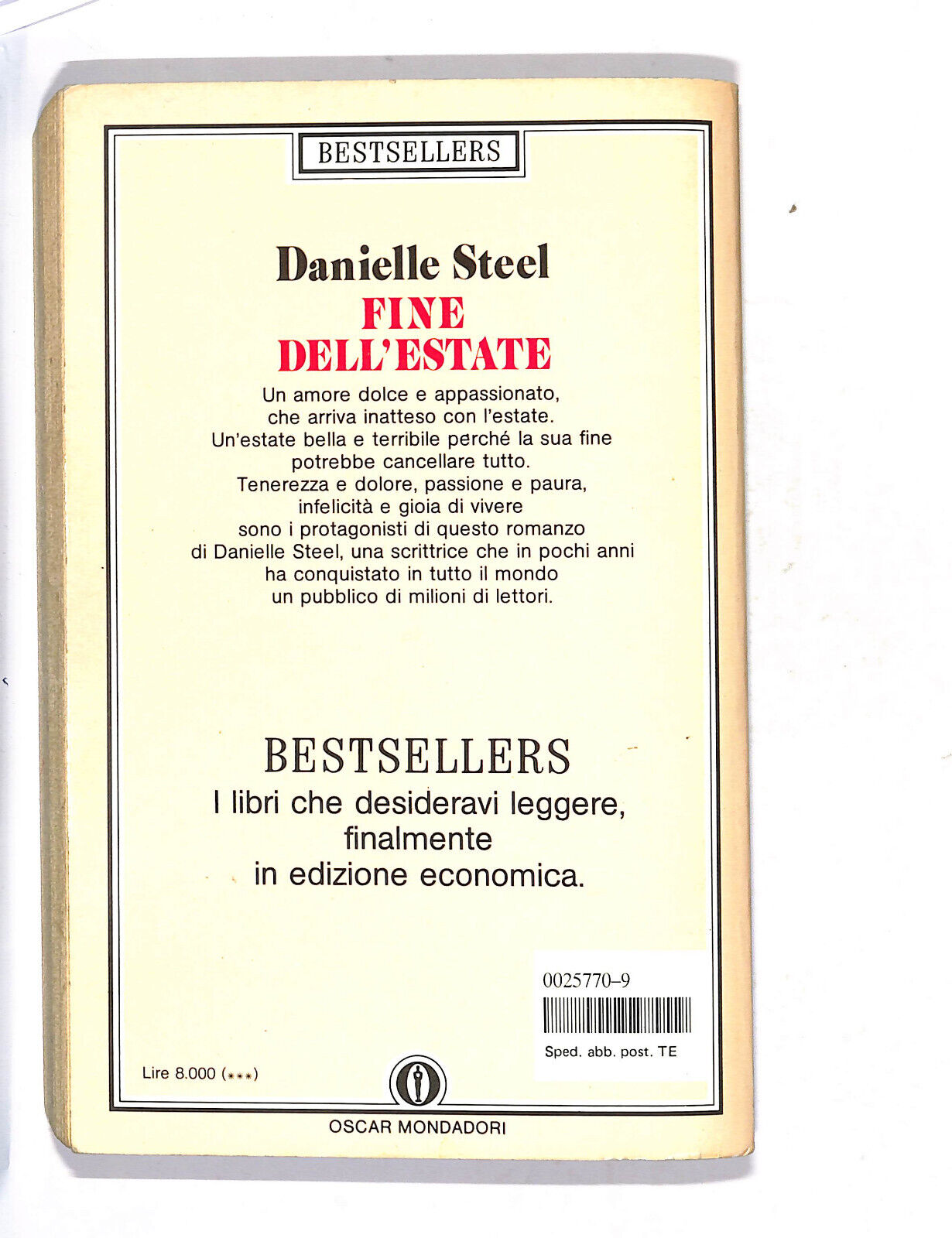 EBOND Fine Dell'estate Libro LI011317