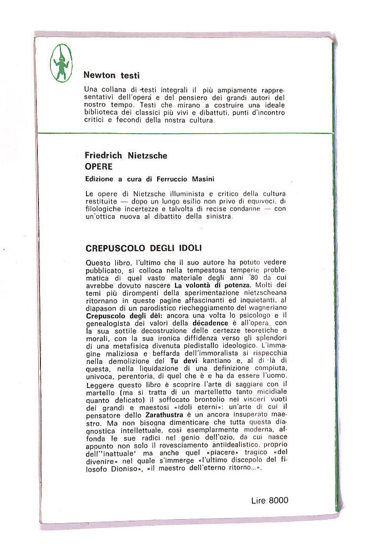 EBOND Crepuscolo Degli Idoli Libro LI013034