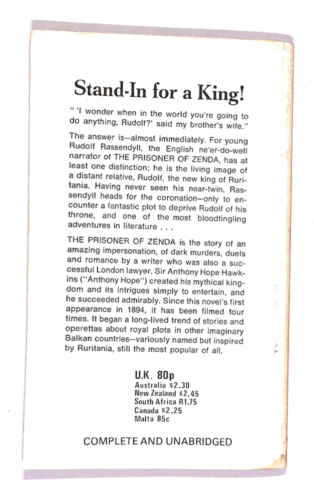 EBOND The Prisoner Of Zenda Di Anthony Hope Libro LI014866