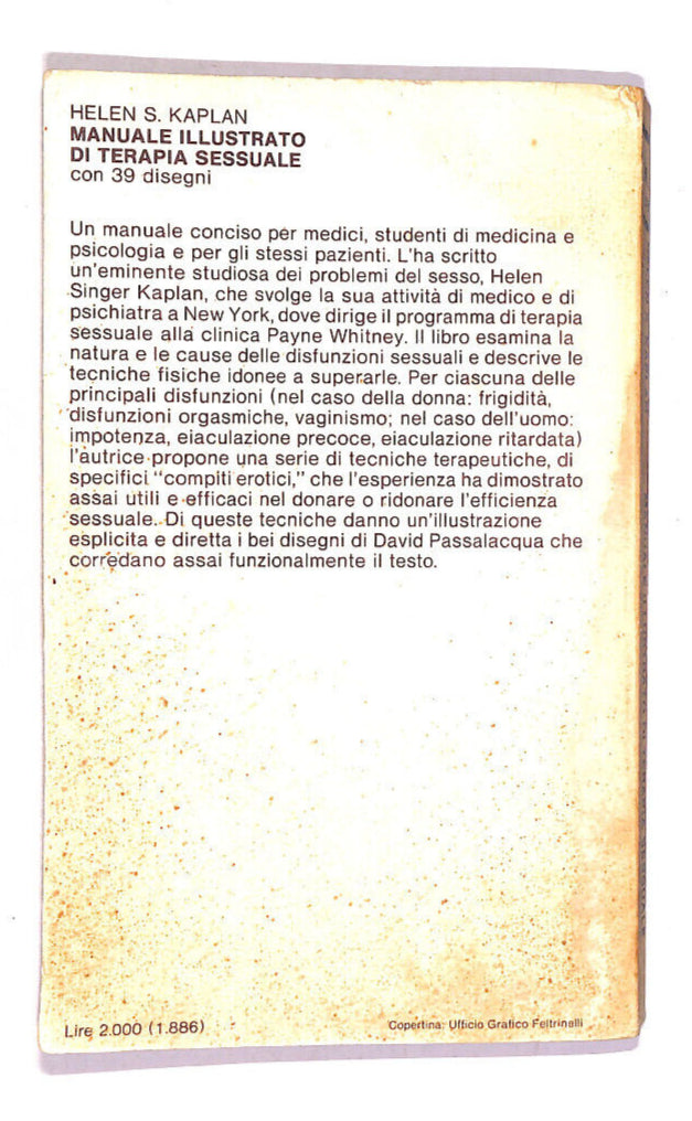 EBOND Manuale Illustrato Di Terapia Sessuale Di Helen S. Kaplan Libro LI015055