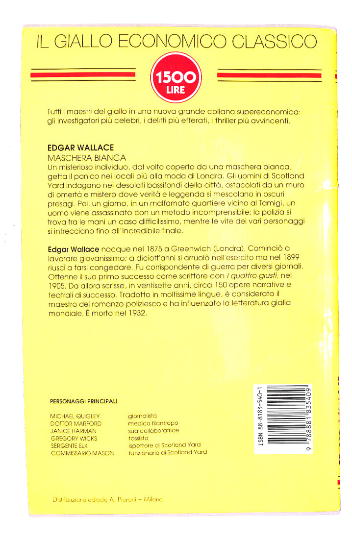 EBOND Il Giallo Economico Classico N. 134 Di Edgar Wallace Libro LI015068