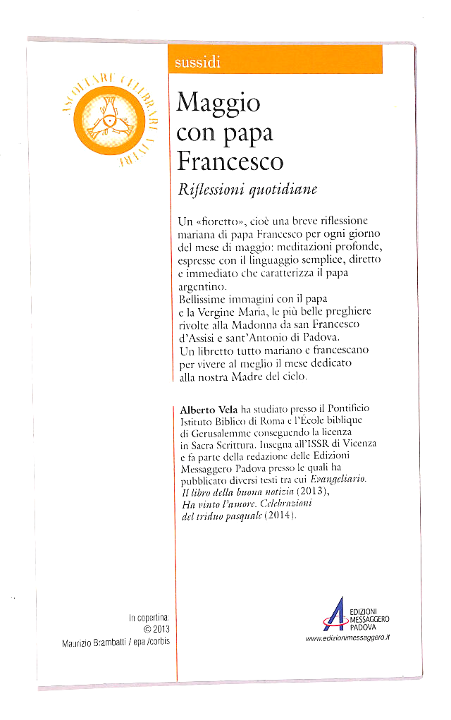 EBOND Maggio Con Papa Francesco a Cura Di Alberto Vela Libro LI017055