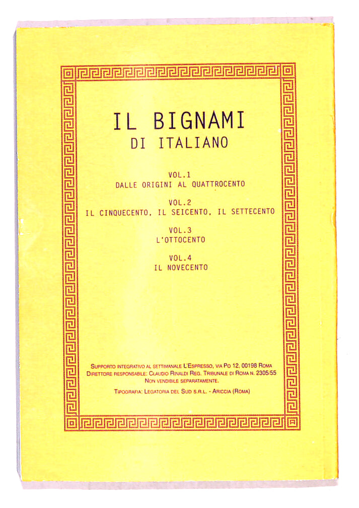 EBOND Il Bignani Di Italiano Vol 4 Libro LI019103