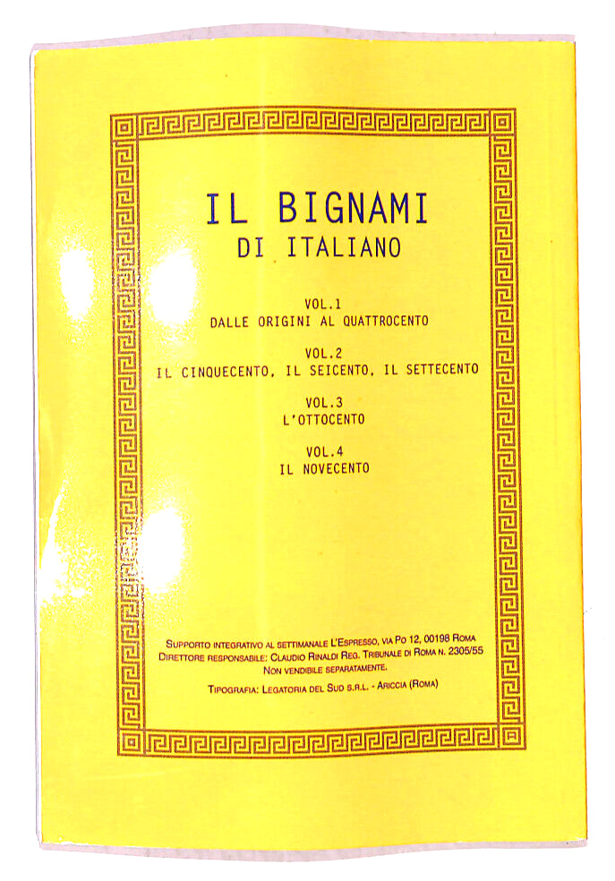 EBOND Il Bignani Di Italiano Vol 1 Libro LI019105