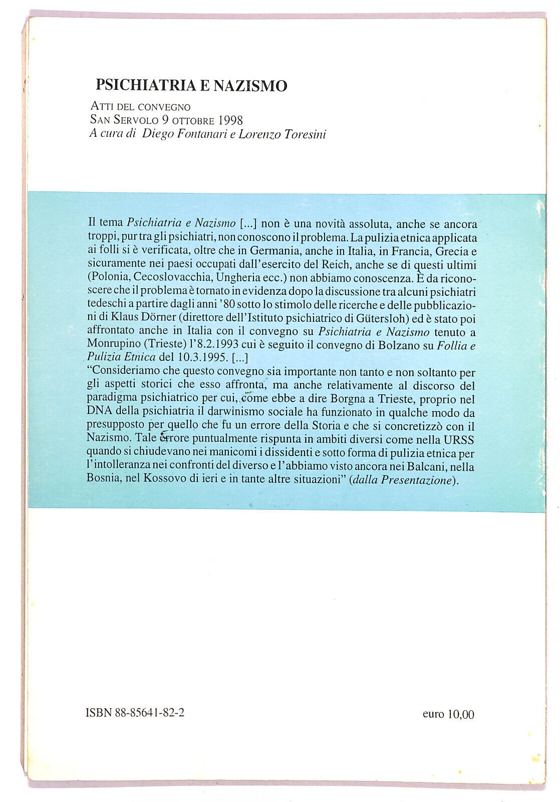 EBOND Psichistria e Nazismo Collana Dei Fogli Di Informazione 27Li020566 Libro LI020570