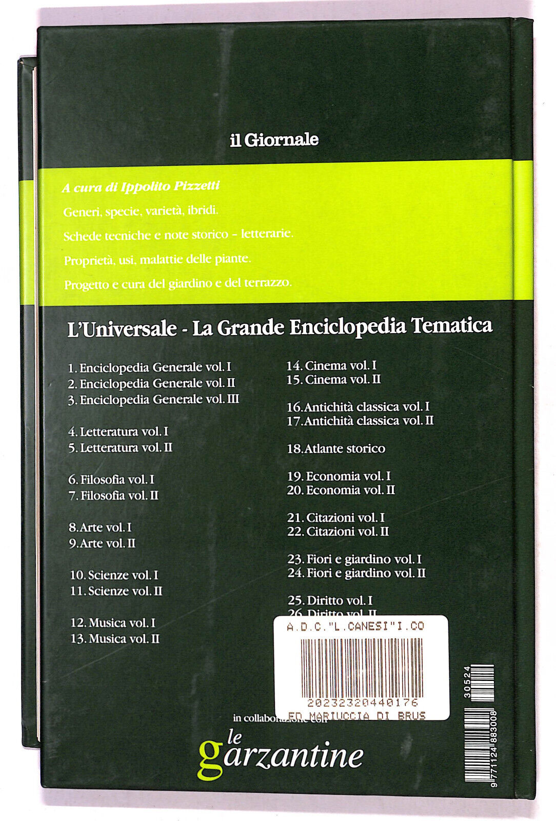 EBOND L'universale Fiori e Giardino N. 24 V.2 Le Garzantine 2003 Libro LI021253