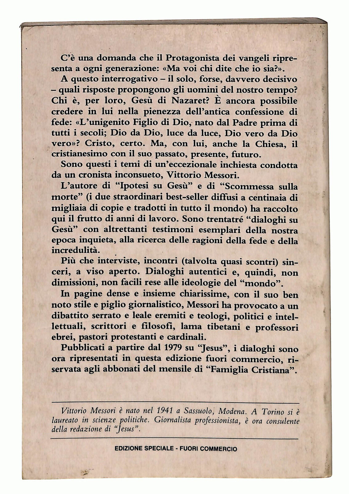 EBOND Dialoghi Su Gesu Di Vittorio Messori Libro LI022603