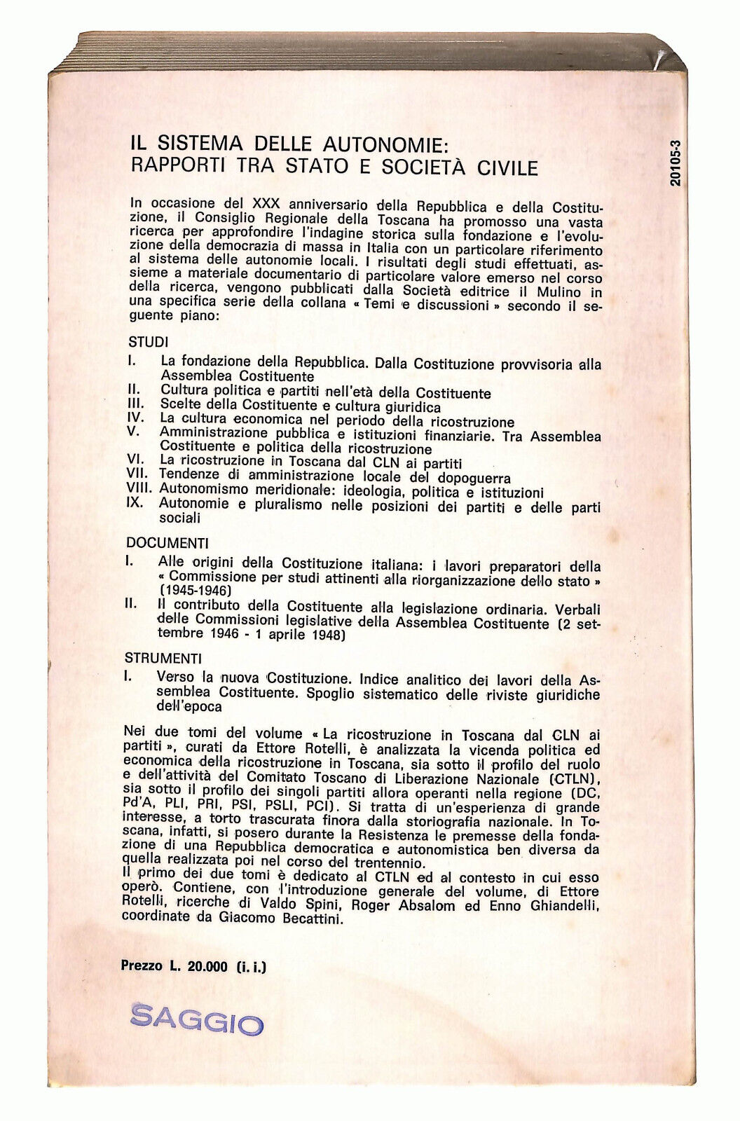 EBOND La Ricostruzione In Toscana Dal Cln Ai Partiti Libro LI022651