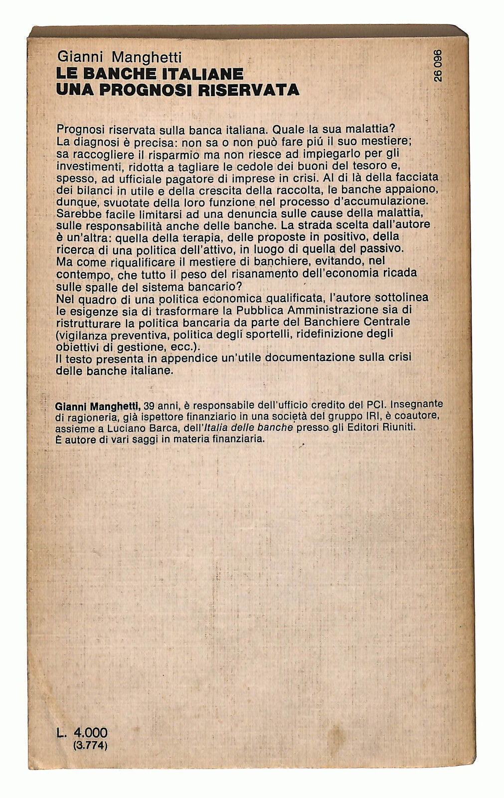 EBOND Le Banche Italiane Una Prognosi Riservata Di G. Manghetti Libro LI022803