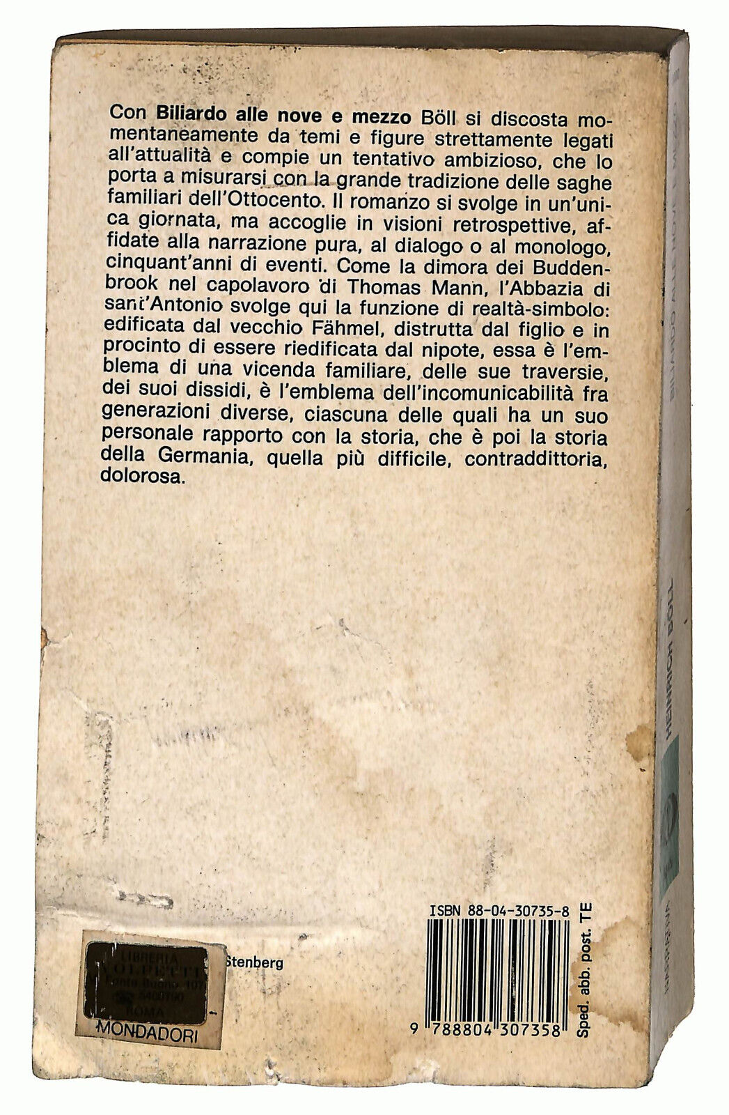 EBOND Biliardo Alle Nove e Mezzo Heinrich Boll Libro LI023256