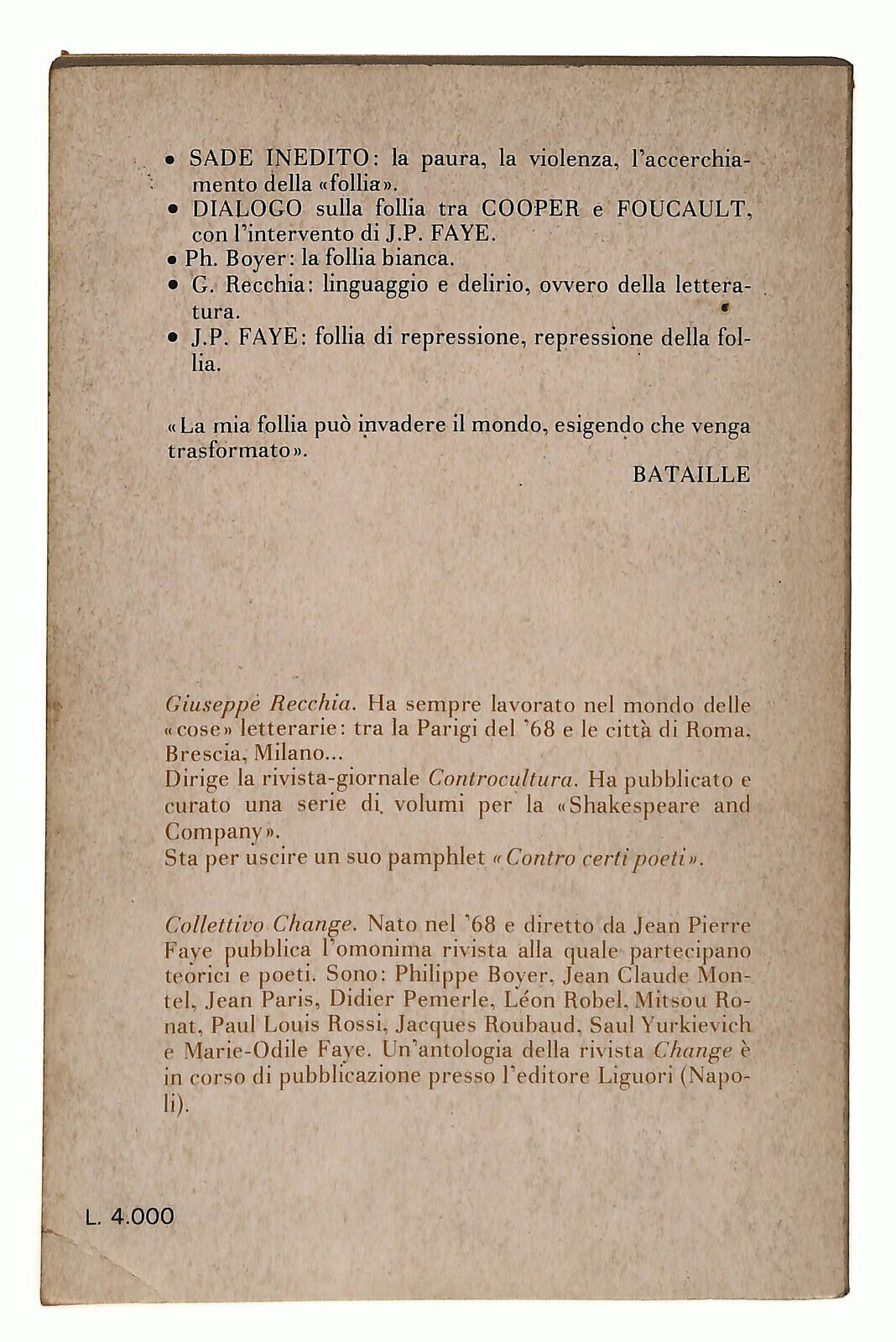 EBOND La Follia Accerchiata Shakespeare e Company 1978 Libro LI024504