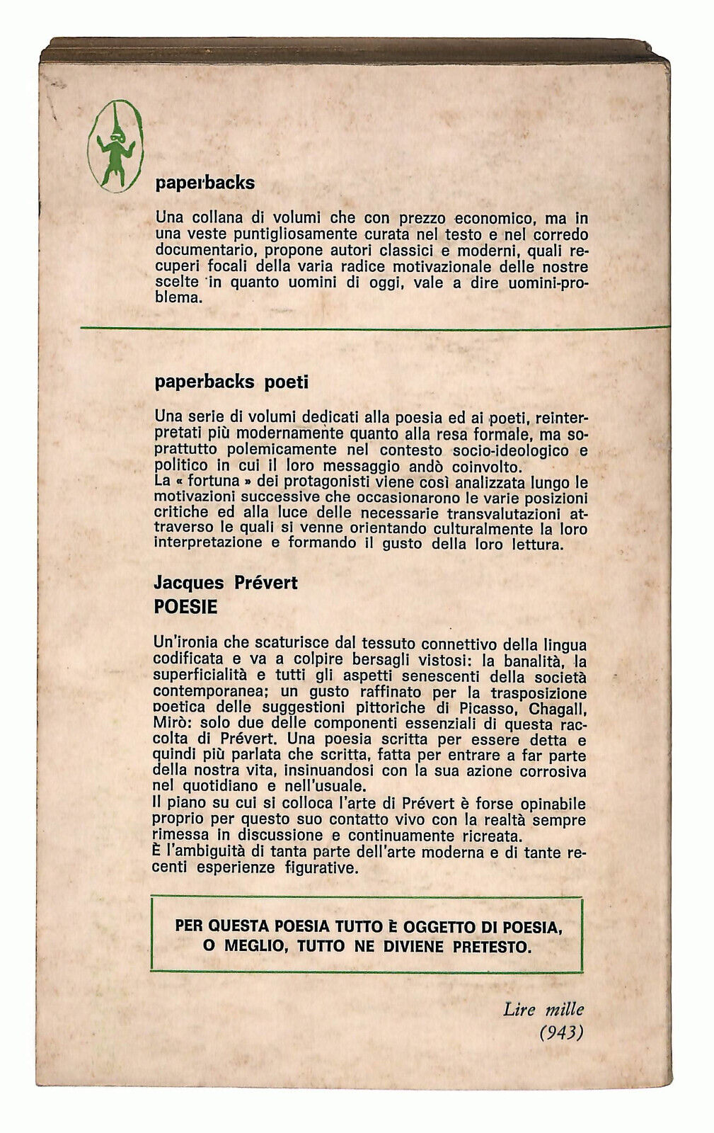 EBOND Poesie Di Prevert a Cura Di Bruno Cagli Libro LI024611