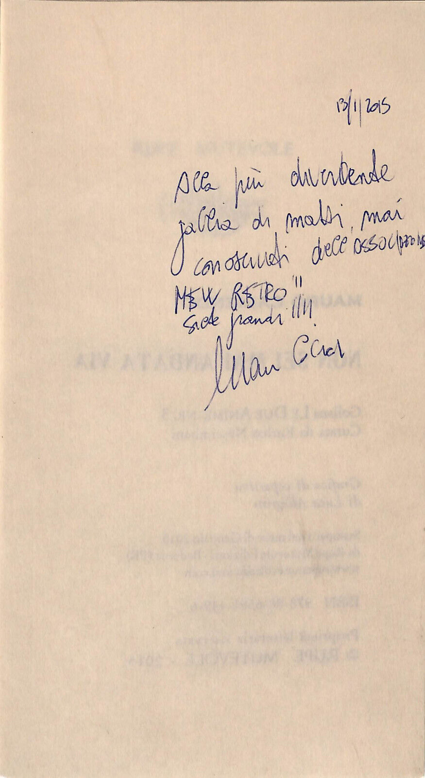 EBOND Non Sei Mai Andata Via Di Mauro Caliendo Libro LI024614