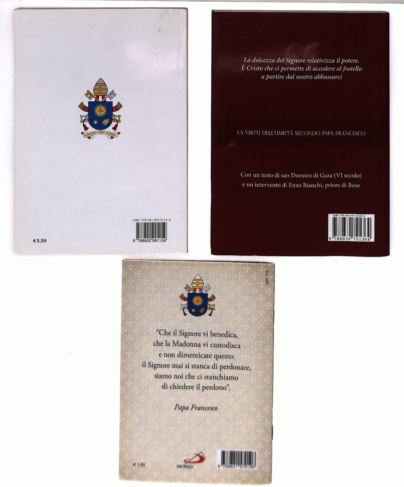 EBOND Lotto 3 Libri Papa Francesco Lumen Fidei Francesco e Umilta Libro LI025217