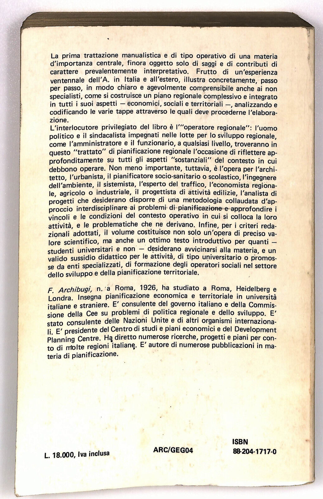 EBOND Principi Di Pianifivazione Ragionale Di Franco Archibugi Libro LI025458