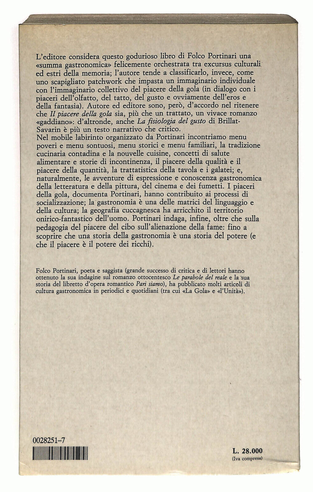 EBOND Il Piacere Della Gola Di Folco Portinari Libro LI025960