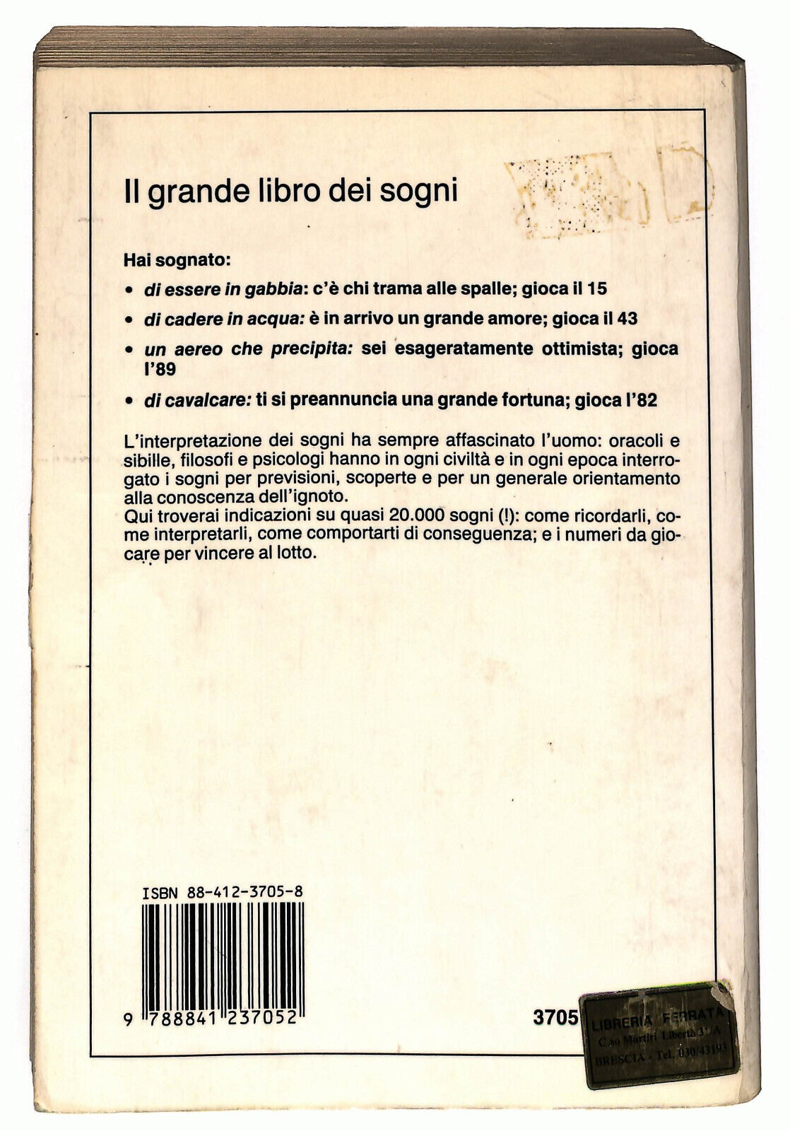 EBOND Il GrandeDei Sogni Di Anna Monteschi 1988 Libro LI027050