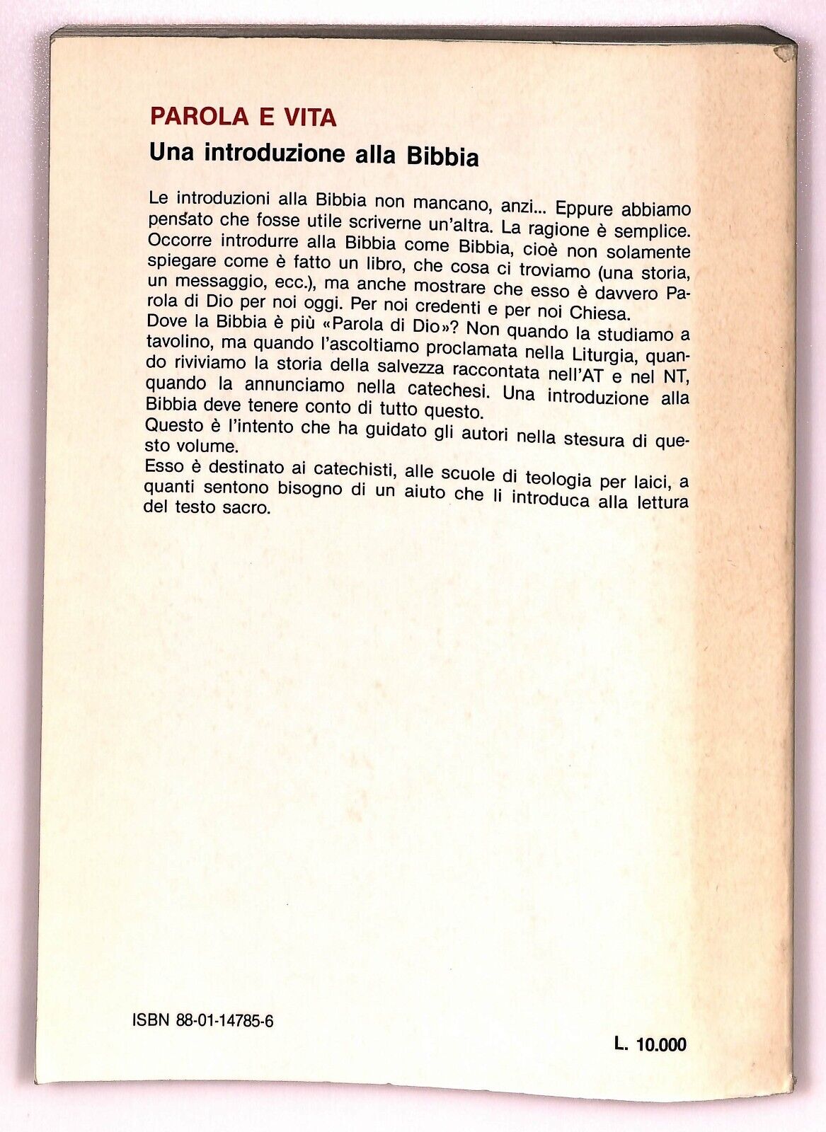 EBOND Parola e Vita Una Introduzione Alla Bibbia Edi. Elle Di Ci Libro LI027400