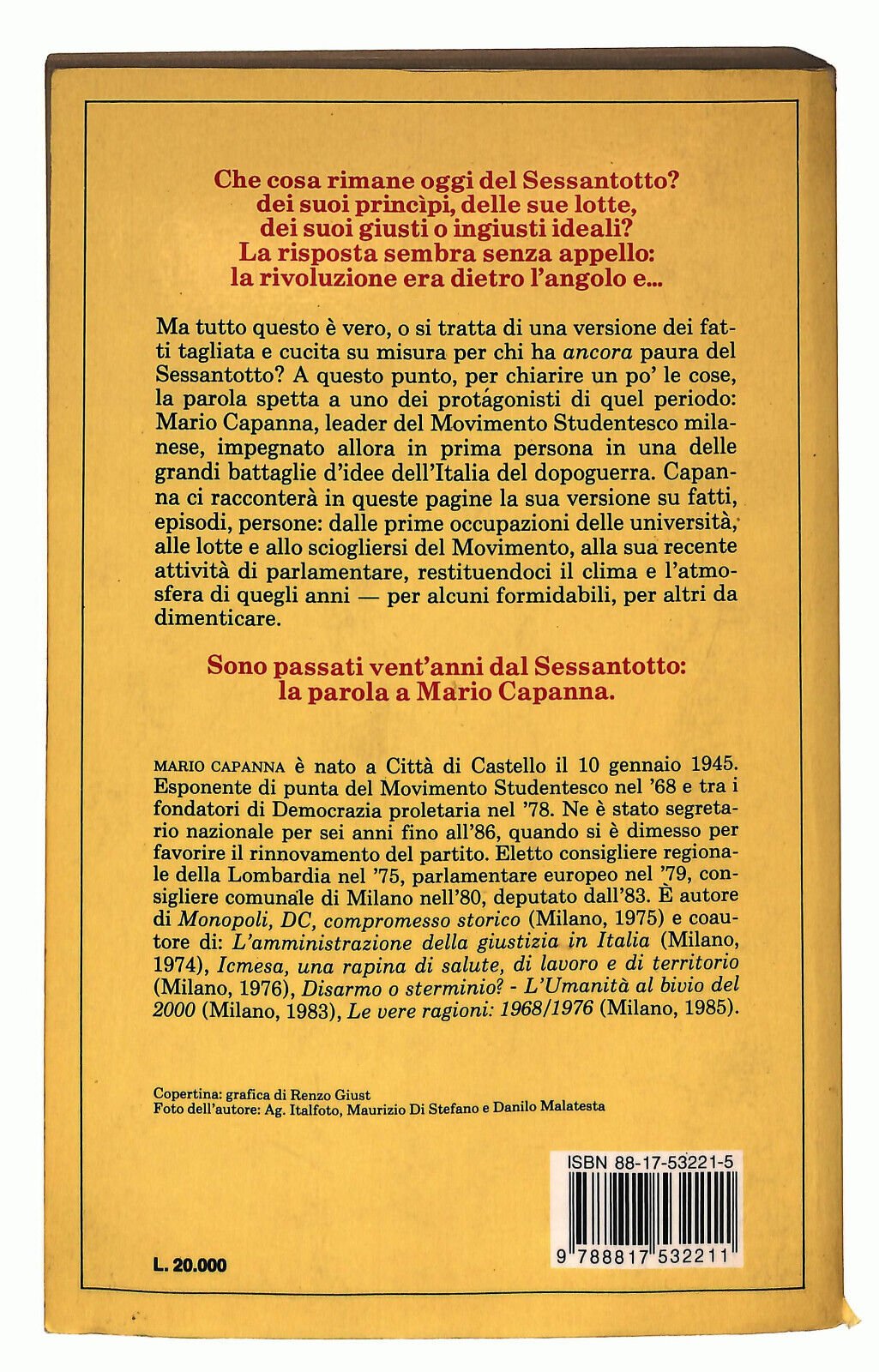 EBOND Formidabili Quegli Anni Di Mario Capanna Libro LI027553