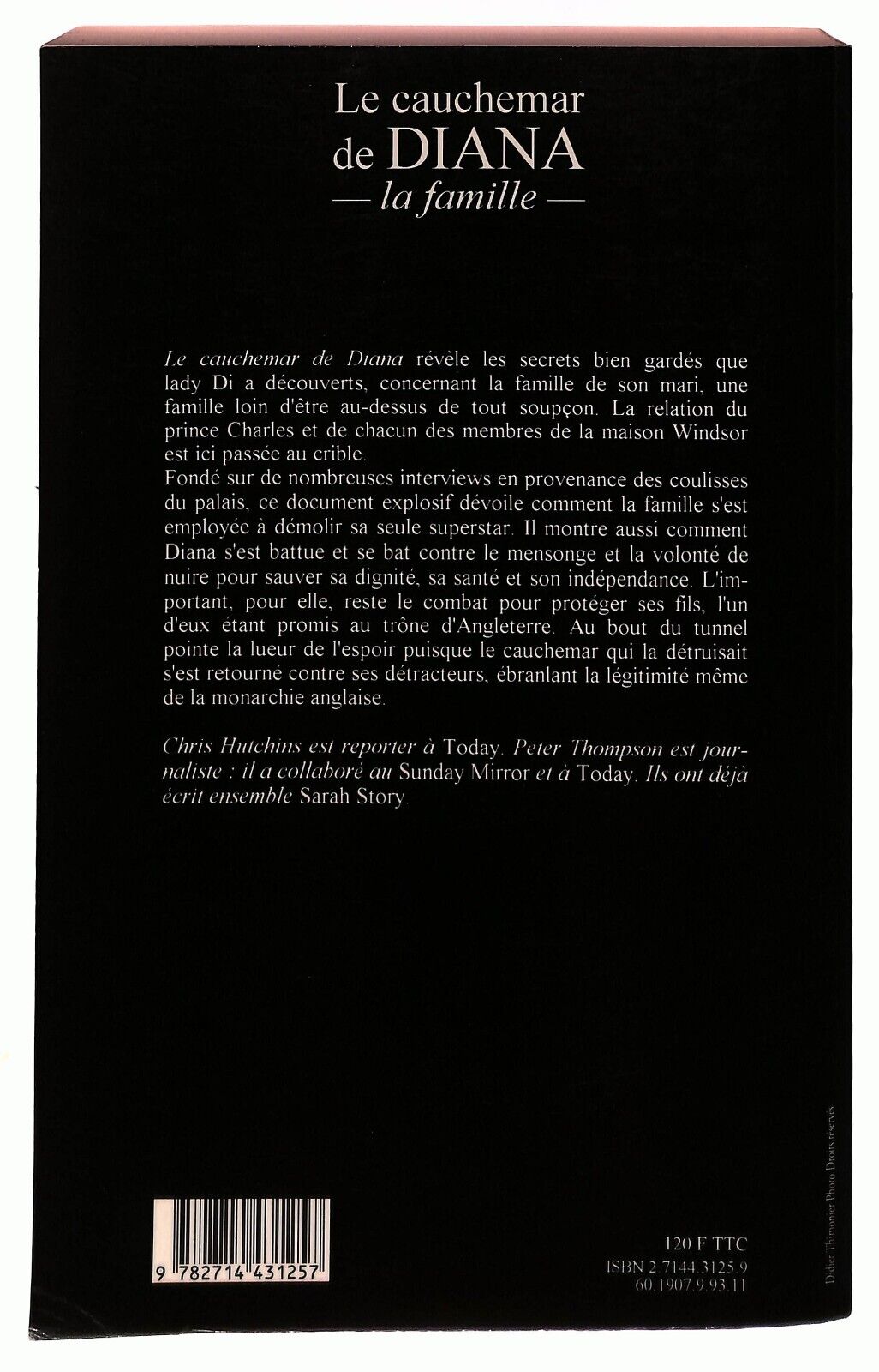 EBOND Le Cauchemar De Diana Hutchins Thompson Francese 1993 Libro LI027653