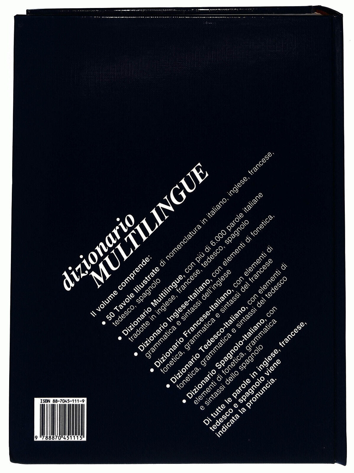 EBOND Dizionario Multilingue Ita. Inglese Franc. Tedes. Spagnolo Libro LI027757