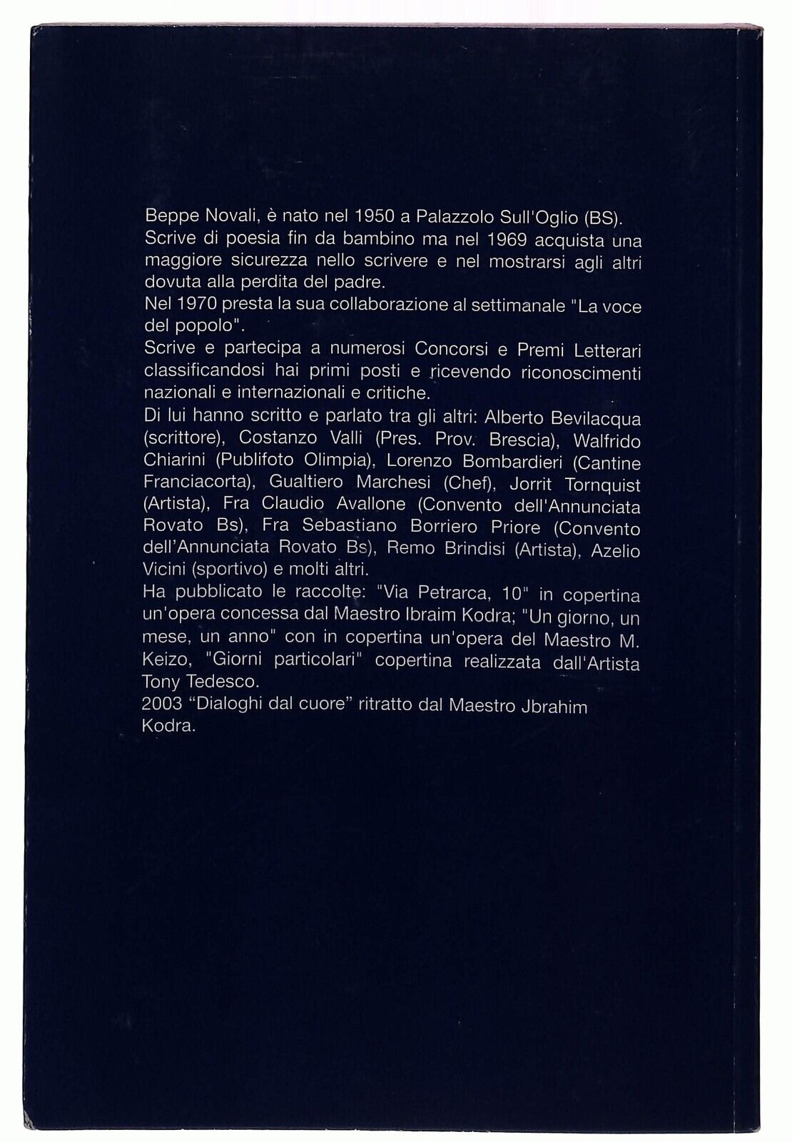 EBOND Dialoghi Del Cuore Poesie Beppe Novali 2003 Libro LI027923