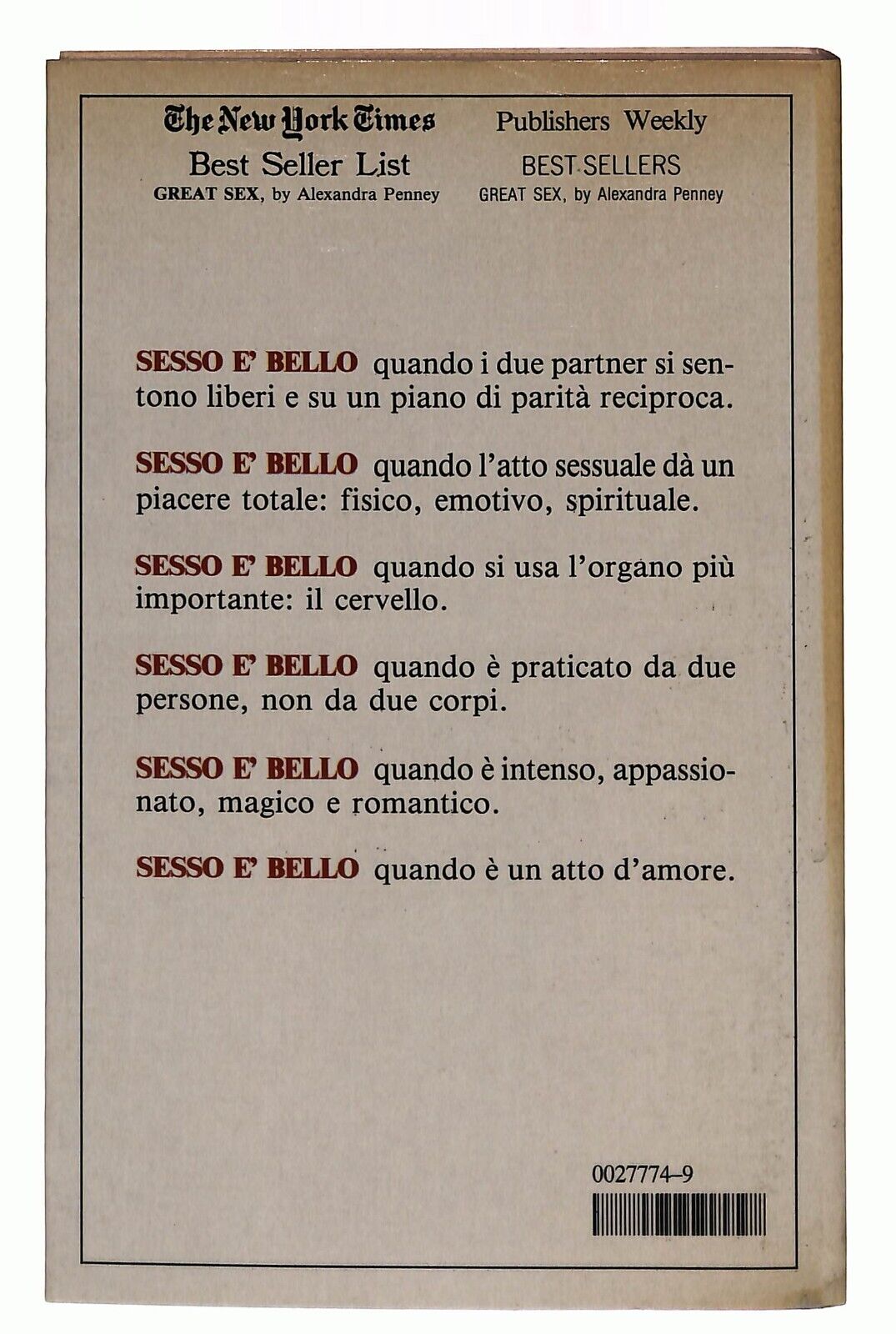 EBOND Sesso E' Bello Alexandra Penney Sperling Kupfer Libro LI028012