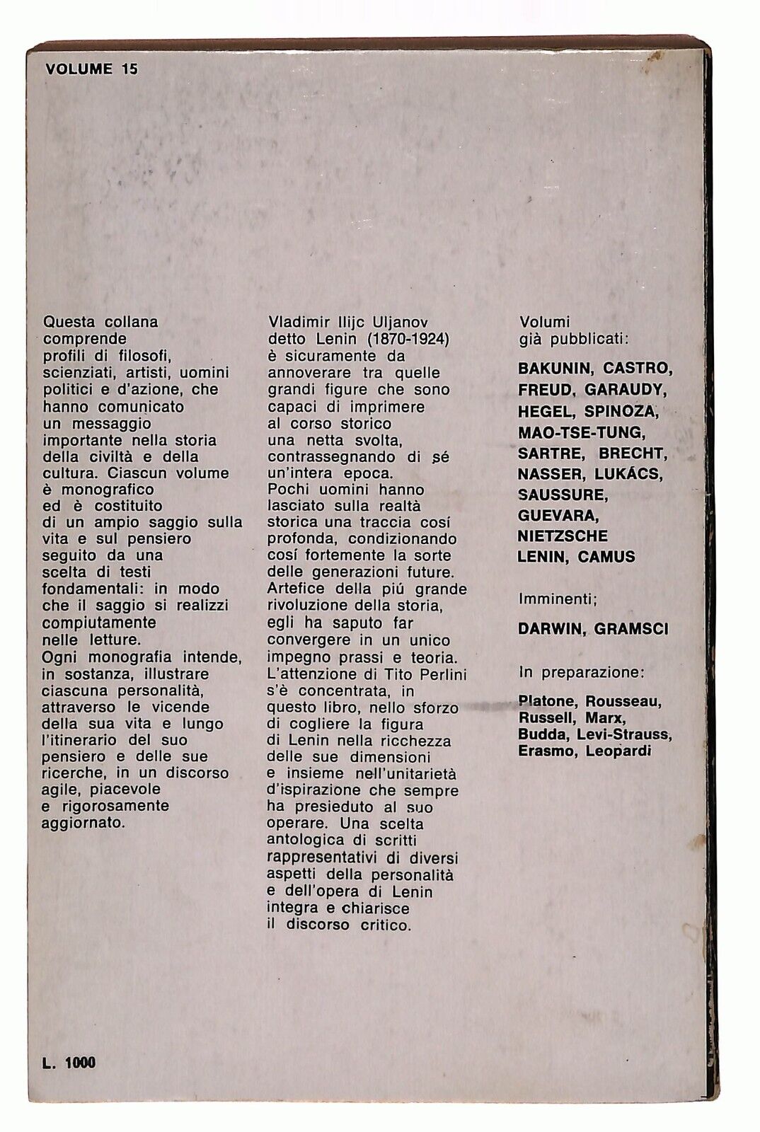 EBOND Lenin La Vita Il Pensiero i Testi Esemplari Tito Perlini Libro LI028164