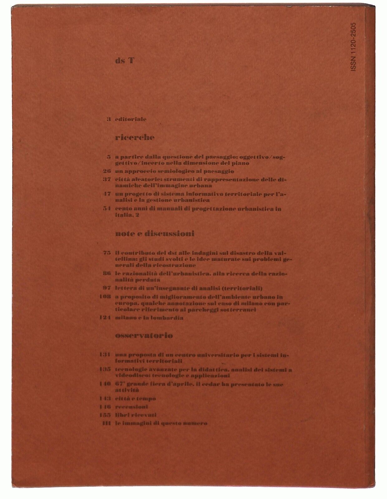 EBOND DS T Rassegna Di Studi e Ricerche Dipartimento Territorio Libro LI028908