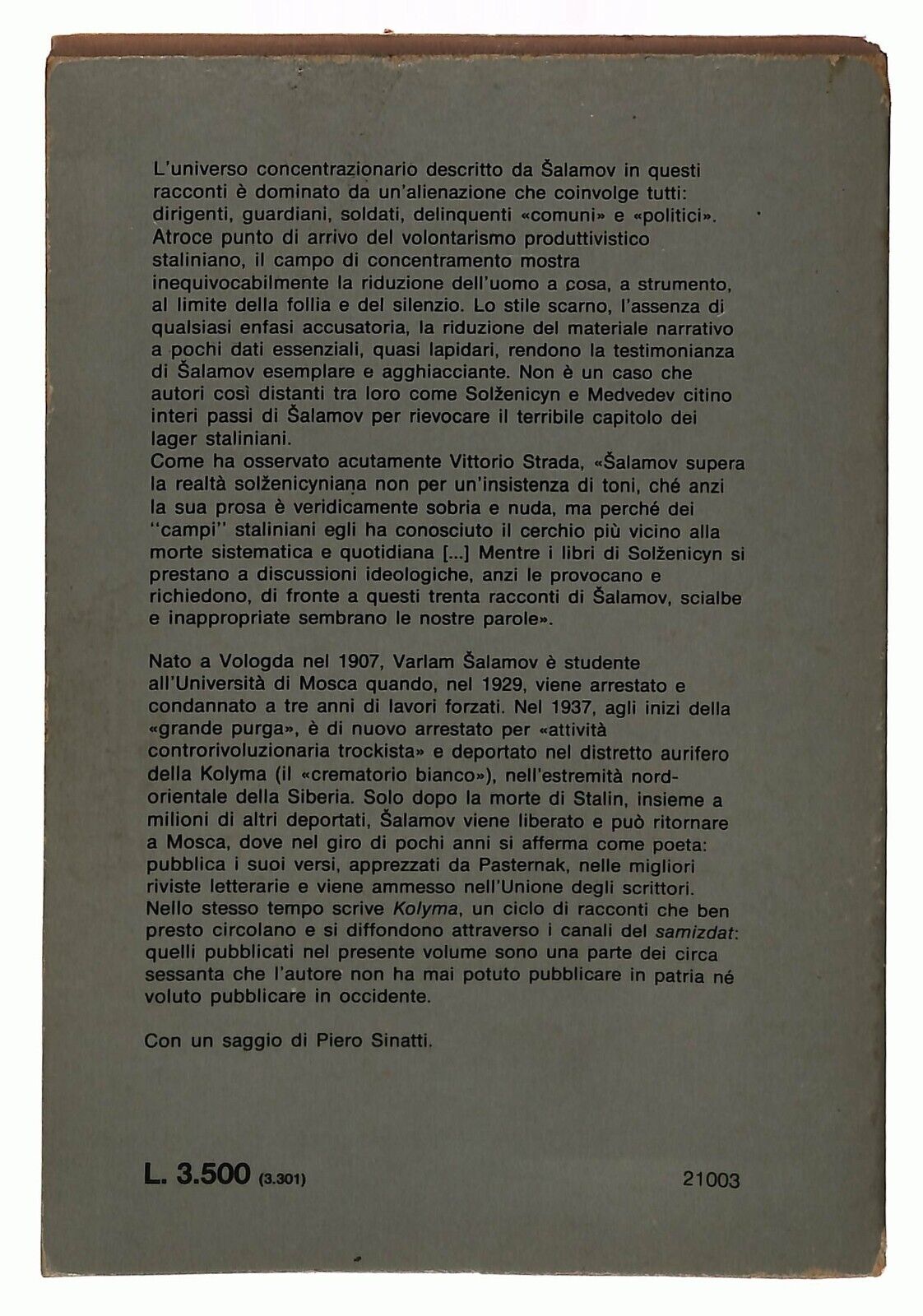 EBOND Kolyma V. Salamov Savelli 1978 Libro LI029005