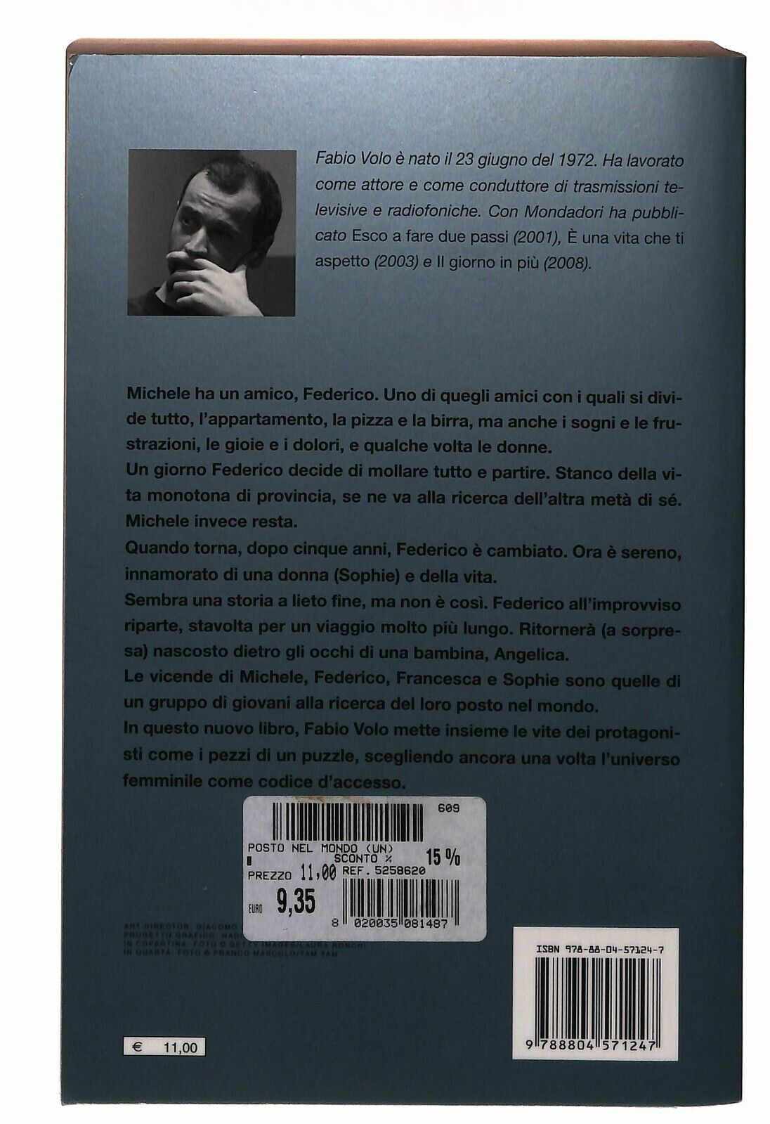 EBOND Un Posto Nel Mondo Fabio Volo Oscar Mondadori 2008 Libro LI029213