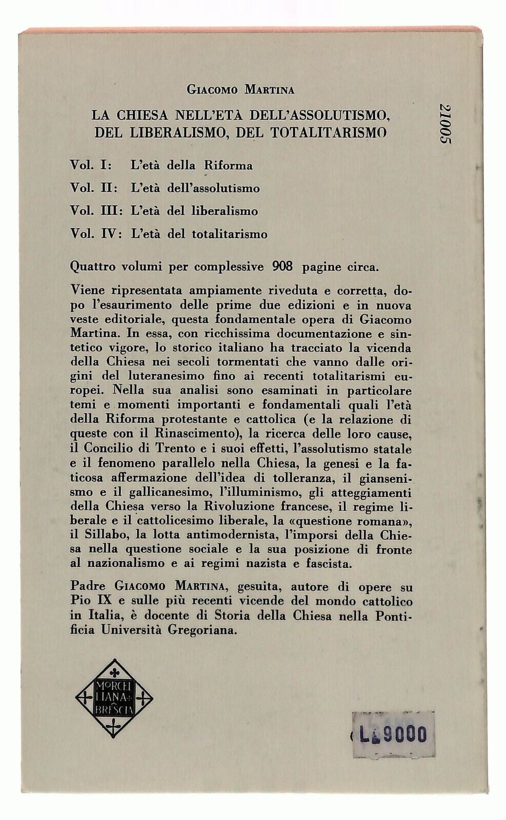 EBOND La Chiesa Nell'eta Della Riforma 1 Morcellina 1980 Libro LI029812