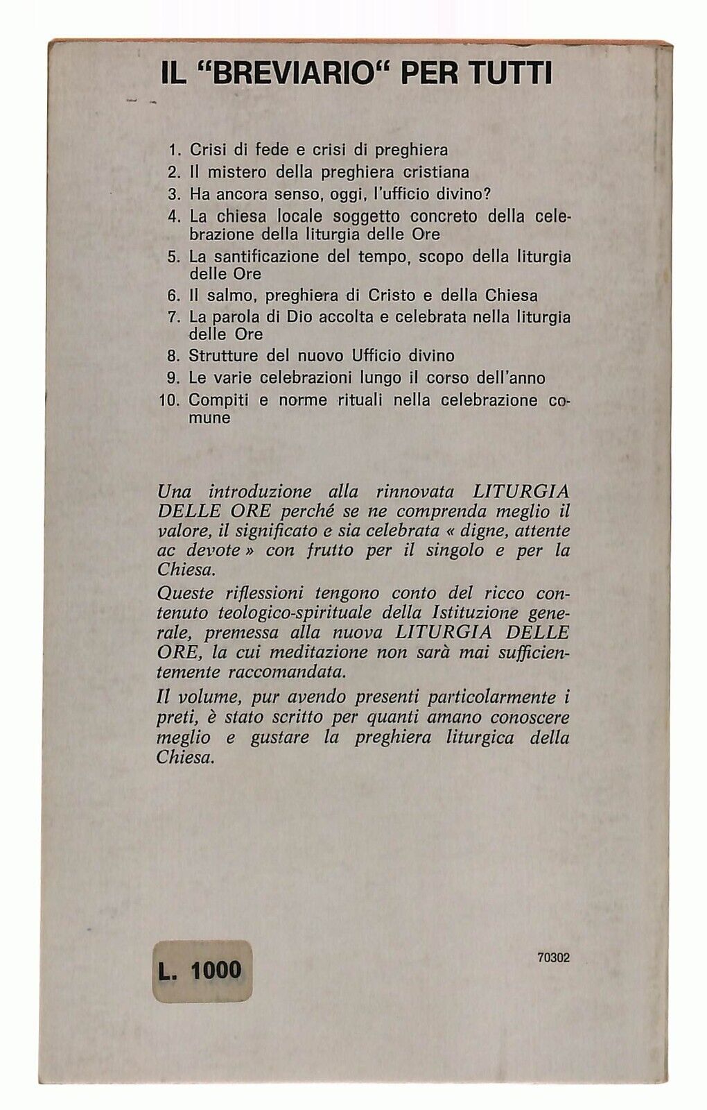 EBOND Il Breviario Per Tutti Augusto Bergami Edb 1971 Libro LI029815