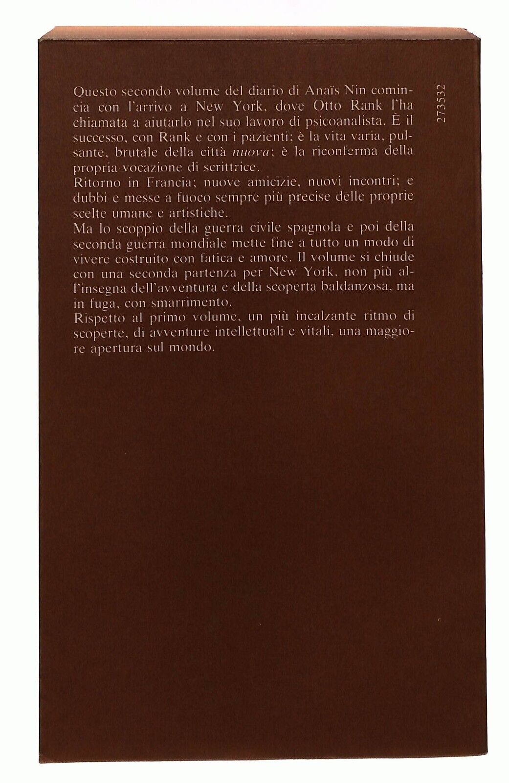 EBOND Il Diario Anais Nin Vol. Secondo 1934-1939 Bompiani 1979 Libro LI029854
