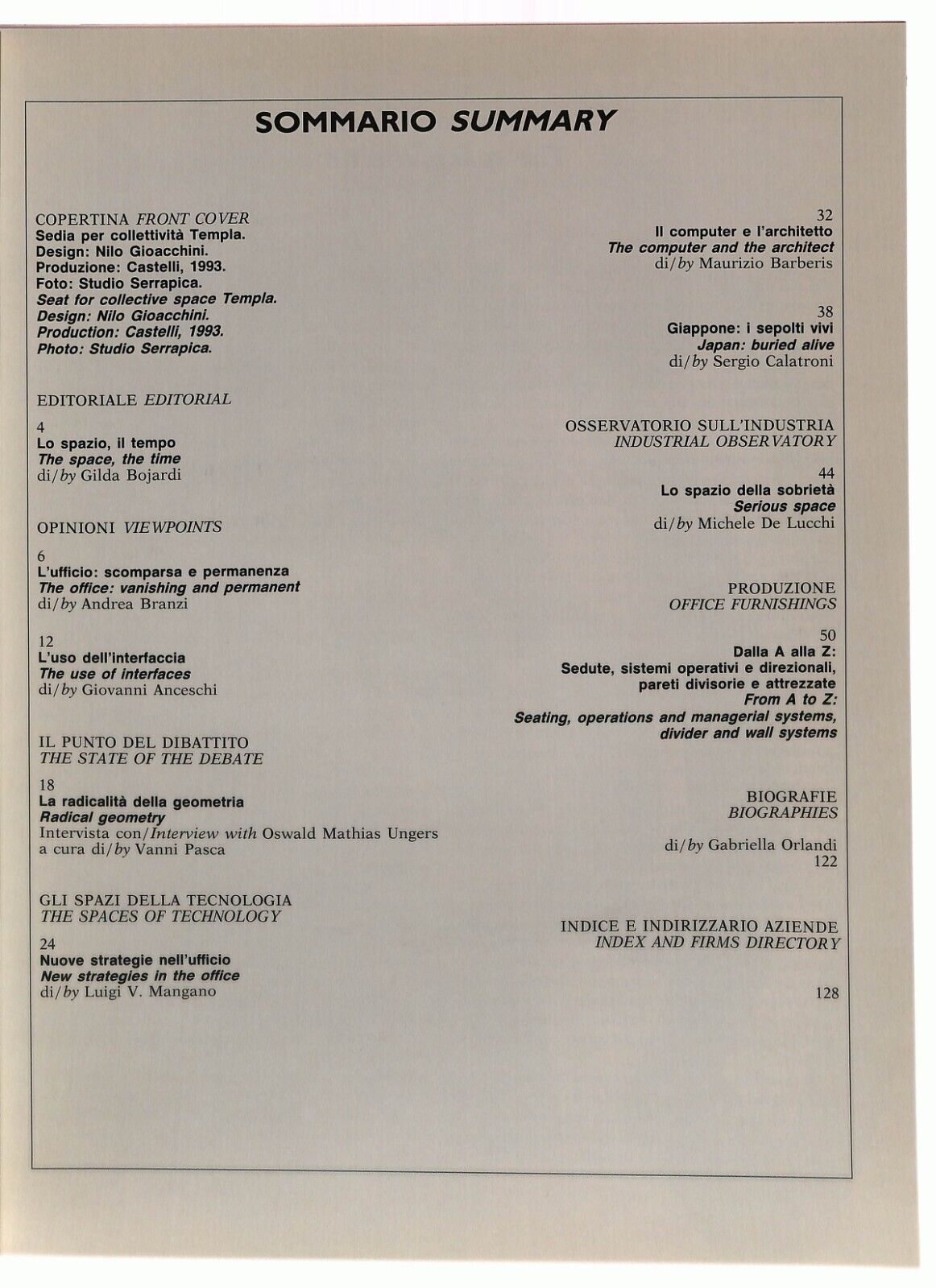 EBOND Interni Annual Ufficio 1993-1994 N.3 Italiano-ingles Libro LI030063