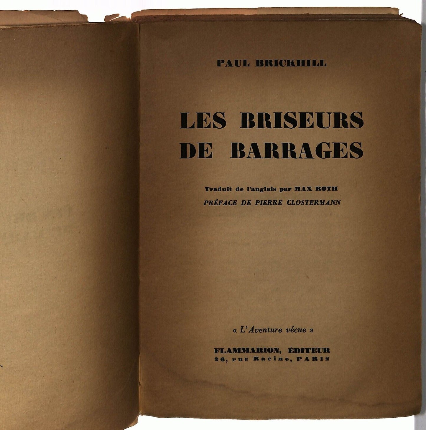 EBOND Les Briseurs De Barrages Paul Brickhill 1954 Francese Libro LI030206